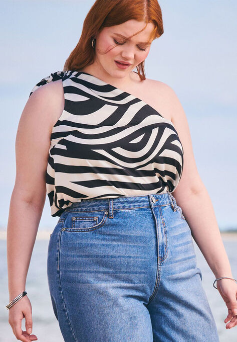 Tie Shoulder Draped Top | Eloquii