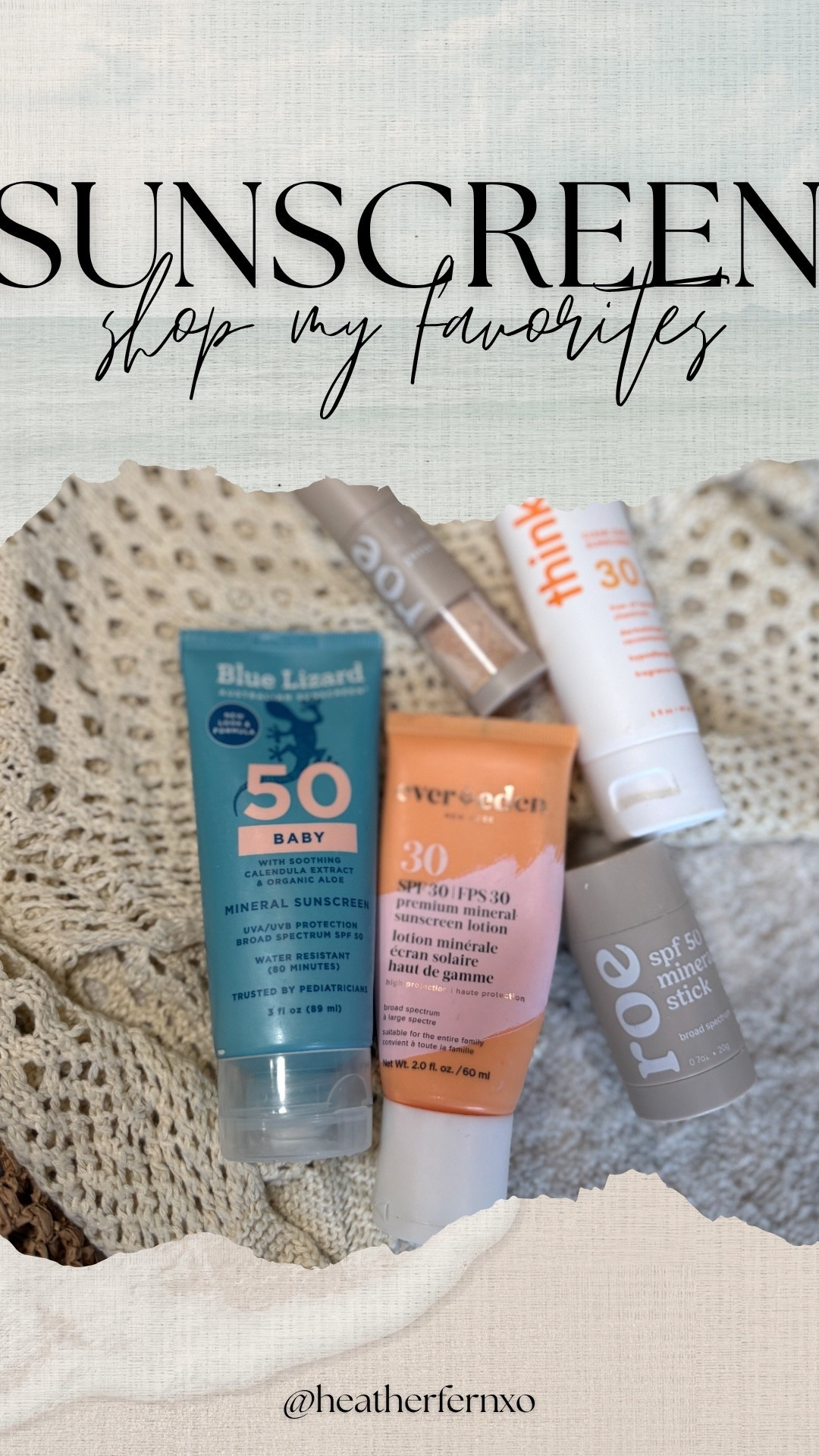 Shop my favorite clean mineral sunscreens ☀️

#sunscreen #pool #beach #travel #family #kids #whattopack #sun #beachbag #poolbag #toddler #baby #summer #diaperbag #packing #vacation #beachday #mom #momlife 

#LTKmomlife #LTKTravel #LTKKids