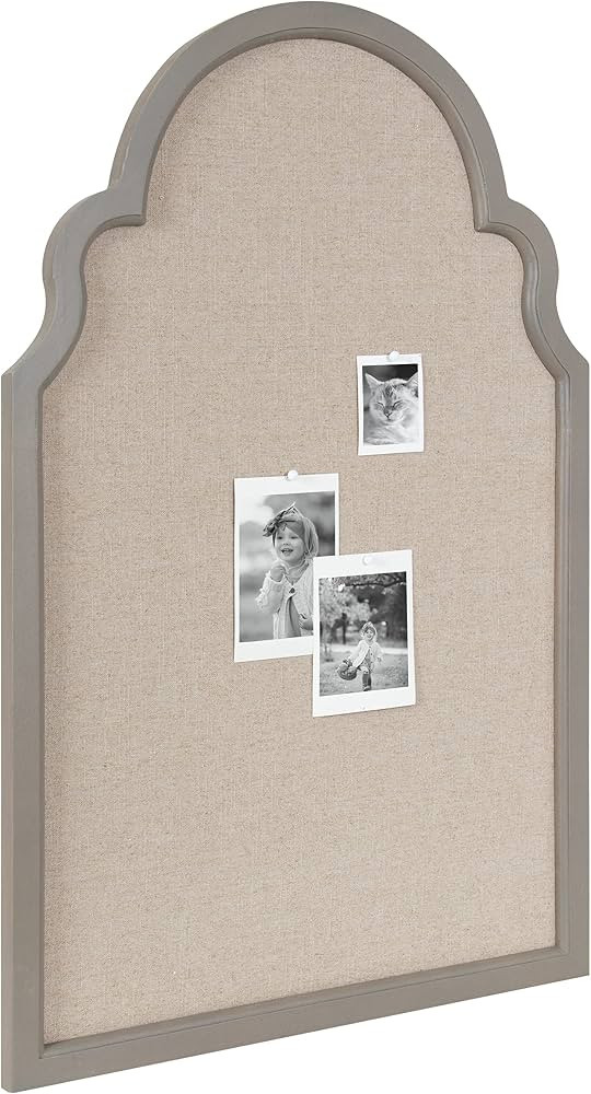 Kate and Laurel Hogan Farmhouse Framed Arch Fabric Pinboard, 24 x 36, Gray, Decorative Bulletin B... | Amazon (US)