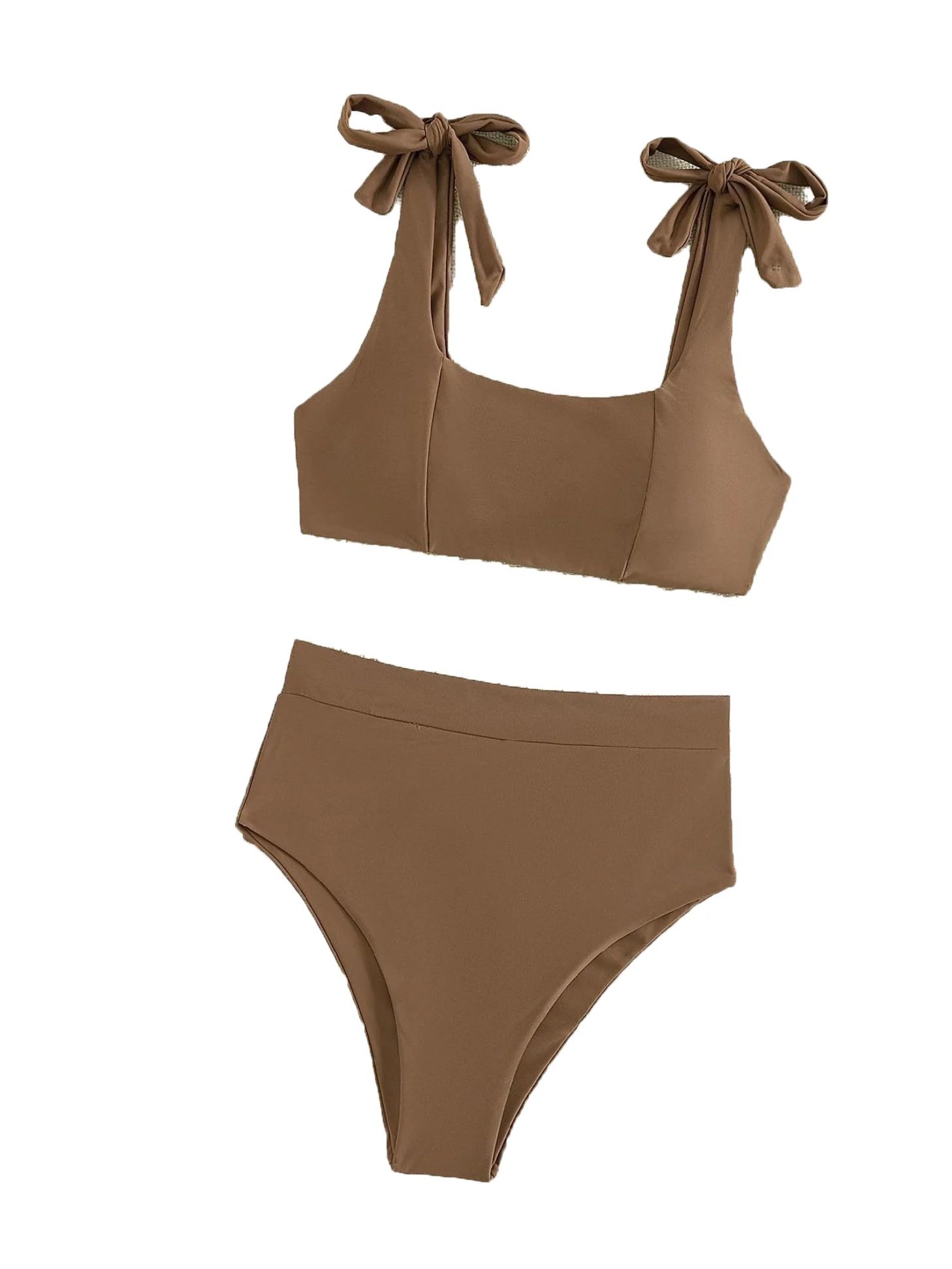 Women's Plain Straps Mocha Brown Bikini Sets S | Walmart (US)
