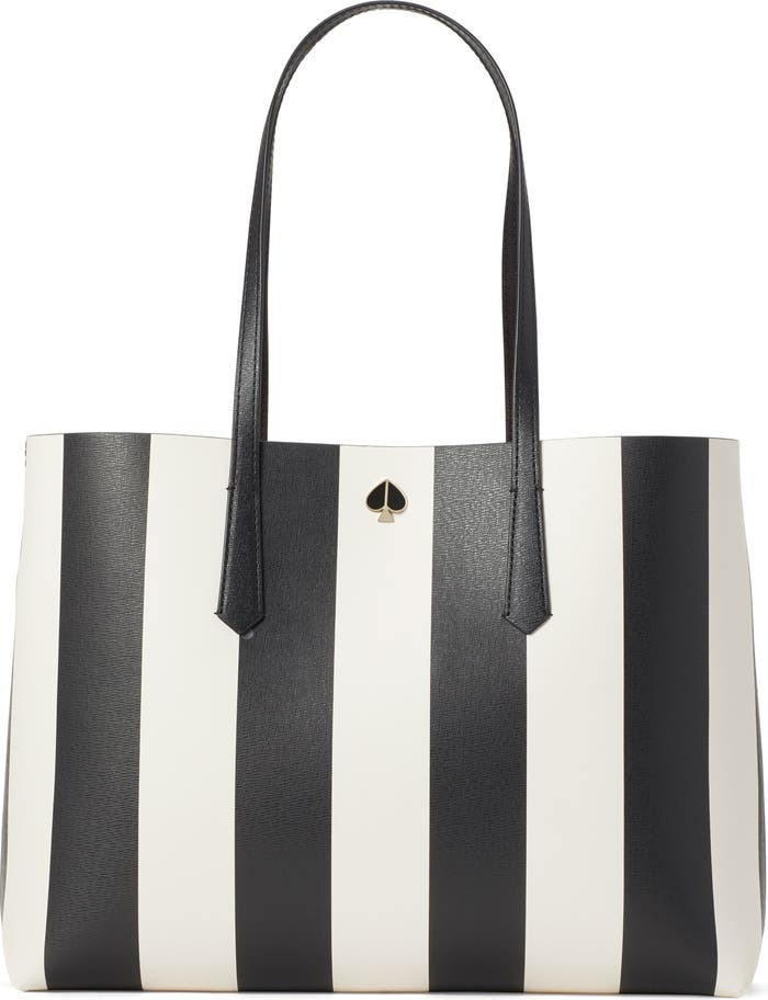 large molly stripe faux leather tote | Nordstrom
