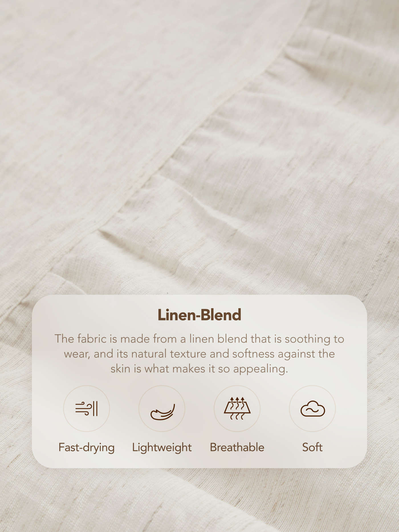 Linen-blend Stand Collar Texture Button Short Sleeve Blouse... | Cider