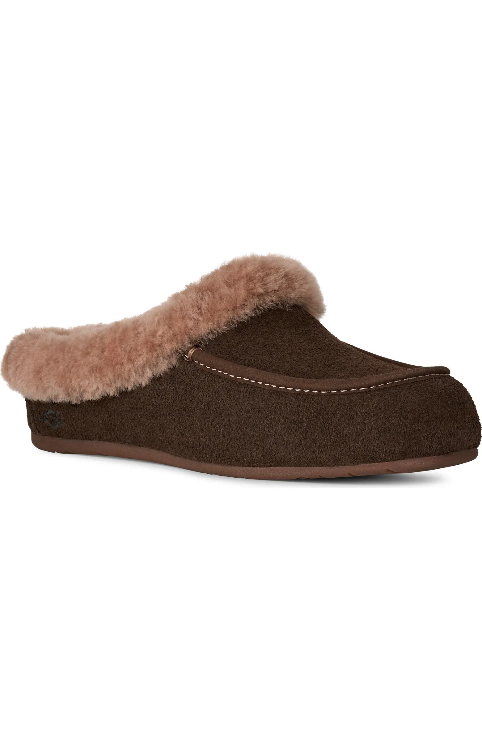 Ansley Genuine Shearling Trim Suede Mule (Women) | Nordstrom