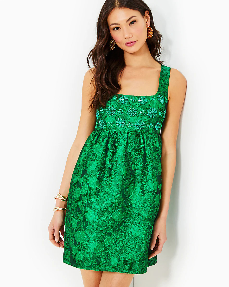 Bellami Embellished Floral Jacquard Dress | Splash of Pink - A Lilly Pulitzer Store