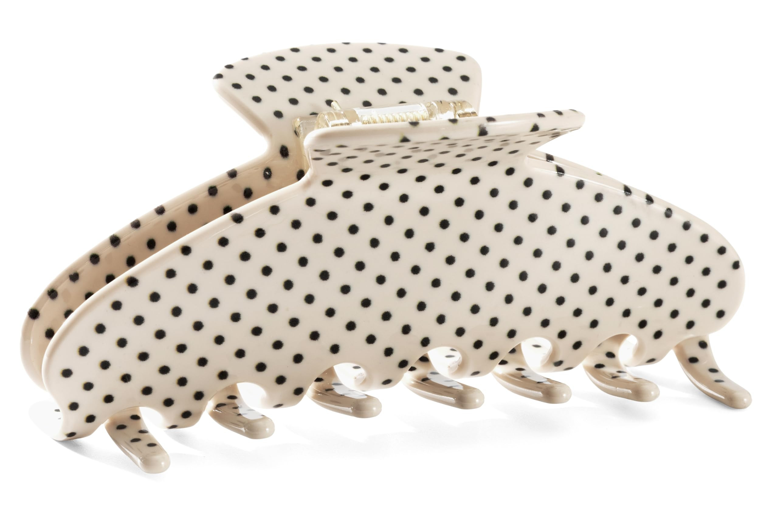 Large Acetate 4 Inch Hair Claw Clip for Women, White Polka Dots Claw Clips & Jaw Clips for Thin o... | Amazon (US)