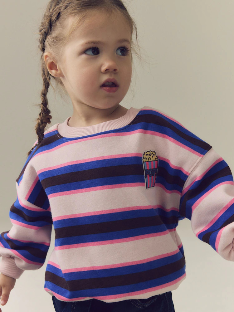 Pink/Brown Crew Neck Sweatshirt (3mths-7yrs) | Next EU