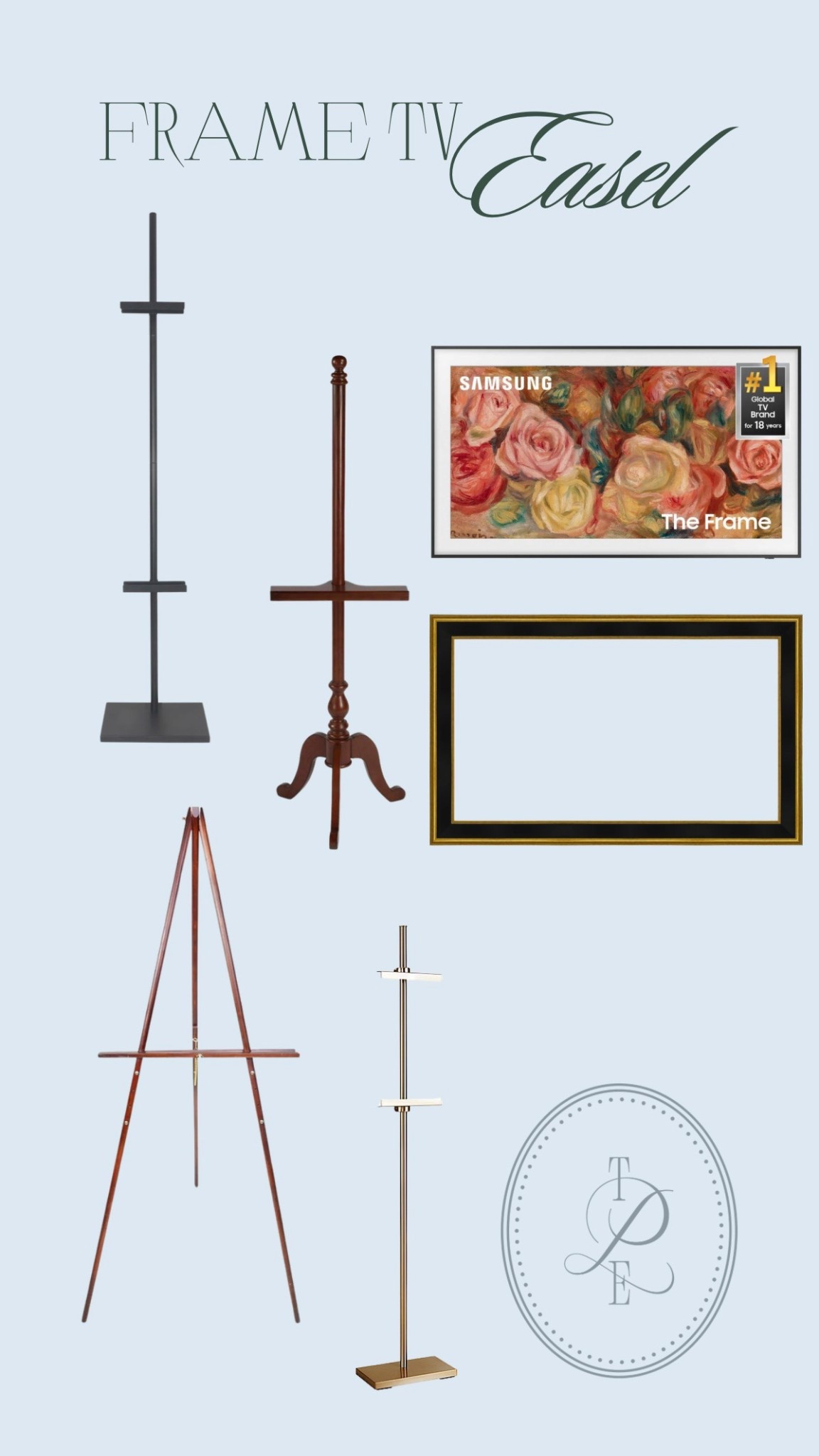 A few similar options to display a TV on an easel! 