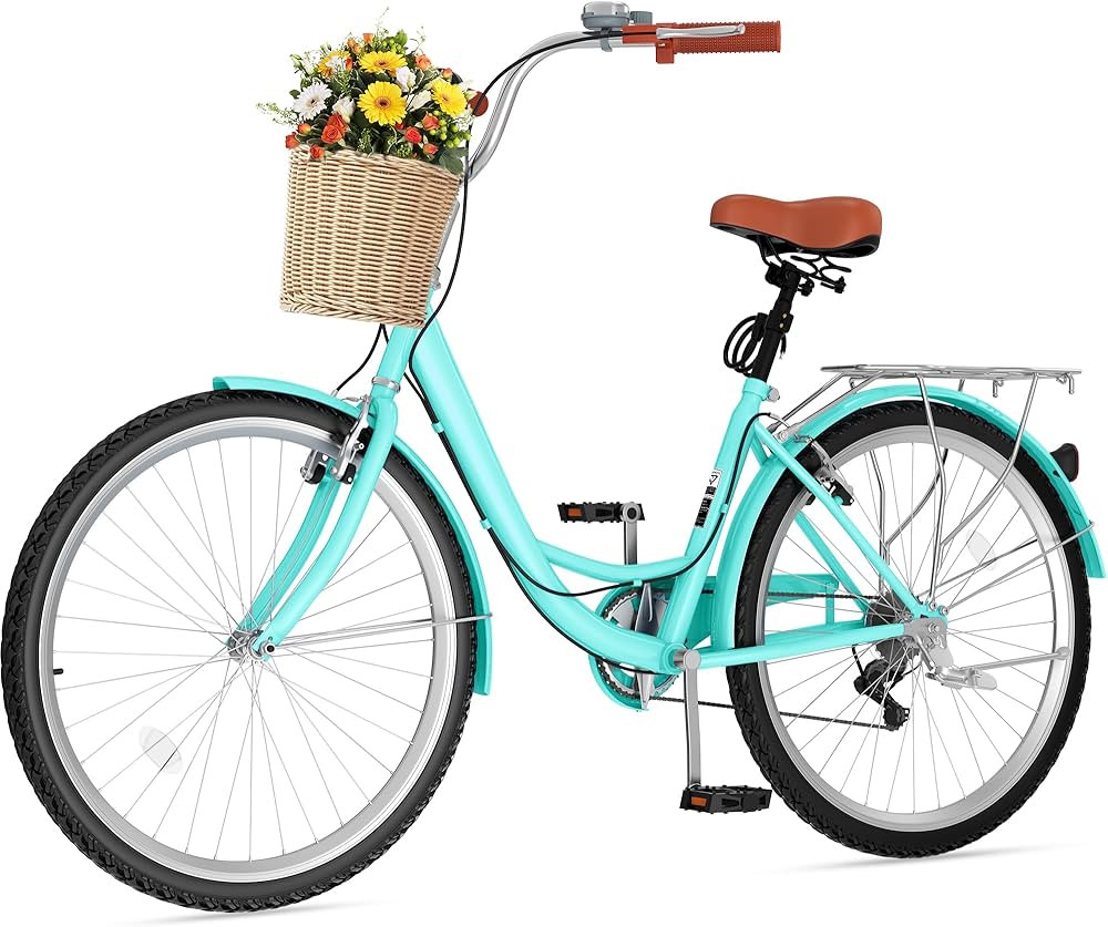 DWVO Beach Cruiser Bike for Women, 24 & 26 Inch Womens Bike with Adjustable Seat, 1&7-Speed Comfo... | Amazon (US)