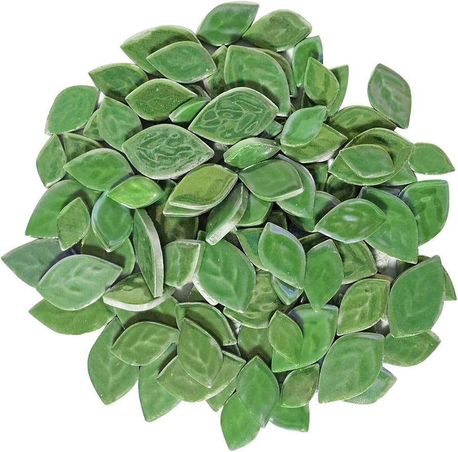 1.1LB Random Iridescent Leaves Ceramics Mosaic Tiles, Making Creative 3 Size Ceramic Mosaic Piece... | Amazon (US)