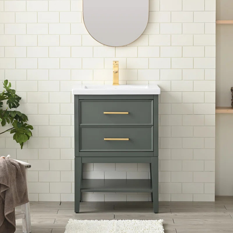 Willa Arlo Interiors Brodnax 24.19'' Single Bathroom Vanity with Ceramic Top & Reviews | Wayfair | Wayfair North America