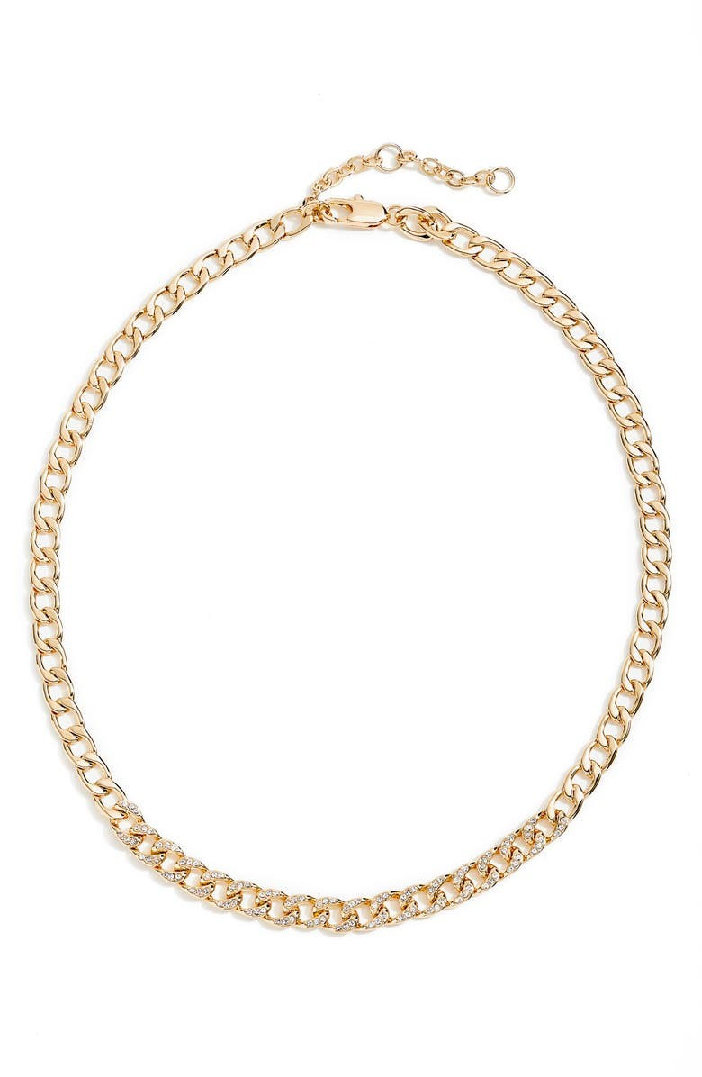 Nordstrom Pavé Cubic Zirconia Curb Chain Collar Necklace | Nordstrom | Nordstrom