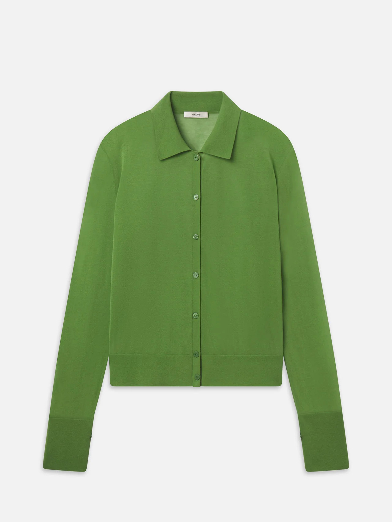 The Collared Cardi -- Peridot | Frame Denim