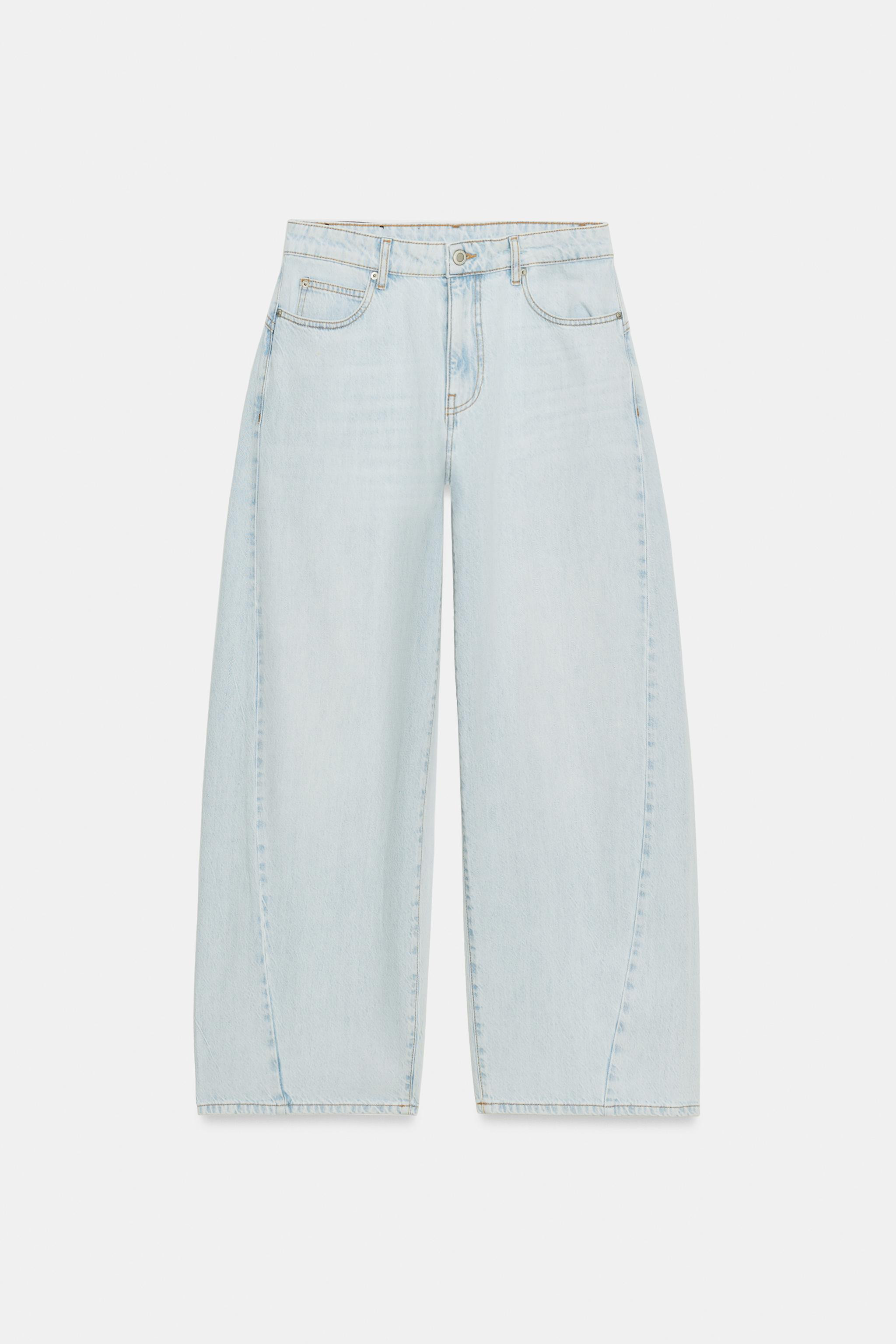 ZW COLLECTION LOOSE BARREL MID-RISE JEANS | Zara US