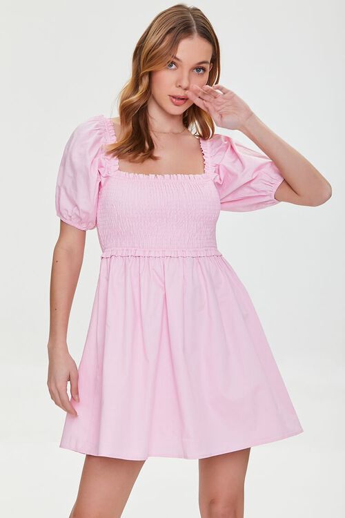 Smocked Puff Sleeve Mini Dress | Forever 21 (US)