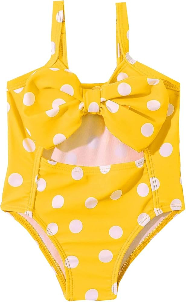 IFOTIME Toddler Summer Sleeveless Girls Polka Dot Red Black Yellow Swimwear Swimsuit Bikini Girls... | Amazon (US)