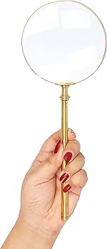 Handheld Magnifying Glass/Brass Magnifier with Elegant Handle for Precise Reading and Inspection ... | Amazon (US)