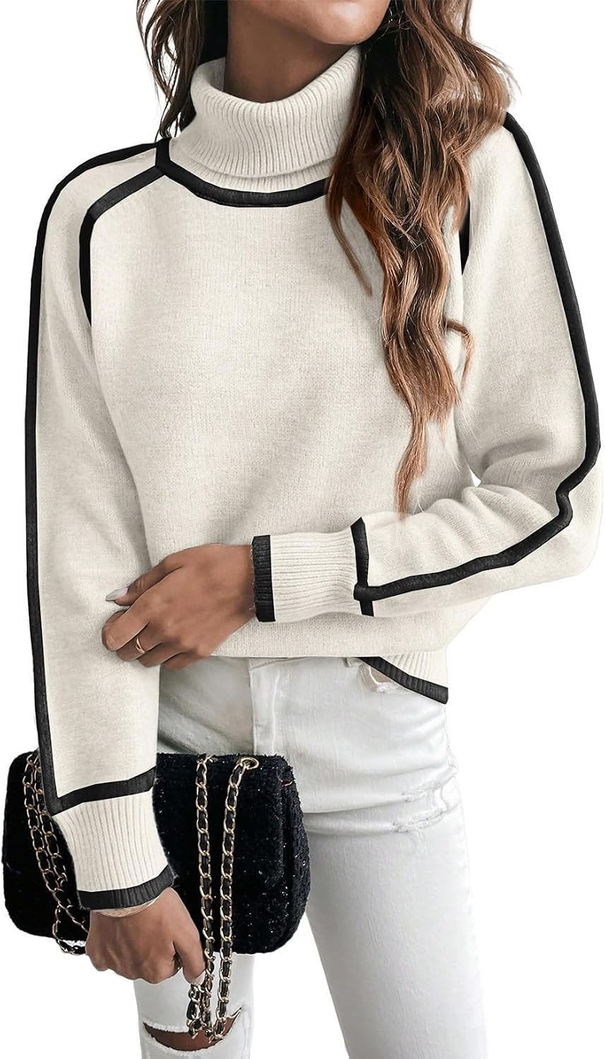 EVALESS Sweaters for Women Fall Winter Cozy Turtleneck Sweater | Amazon (US)