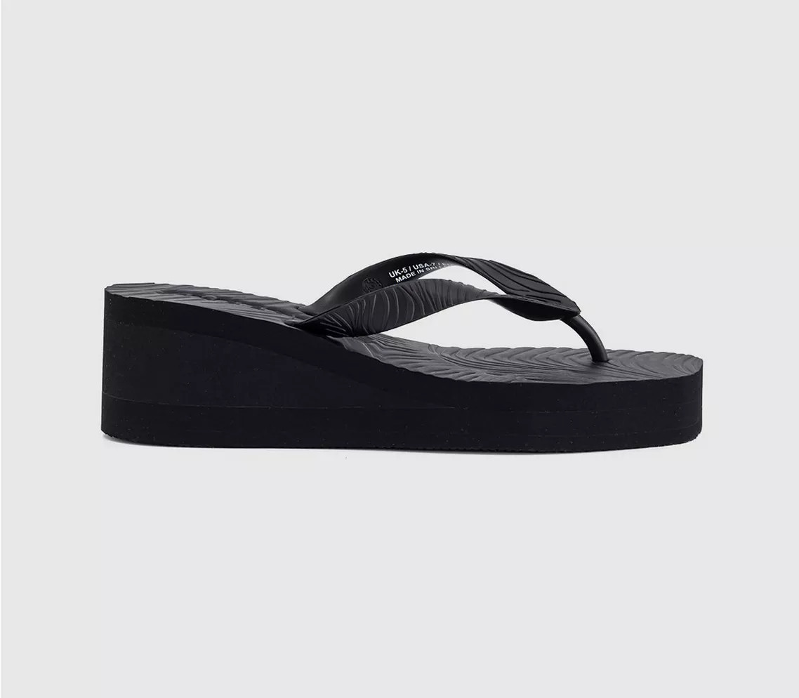 Sleepers High Platform Flip Flop Black - Women’s Sandals | Office Shoes (UK)