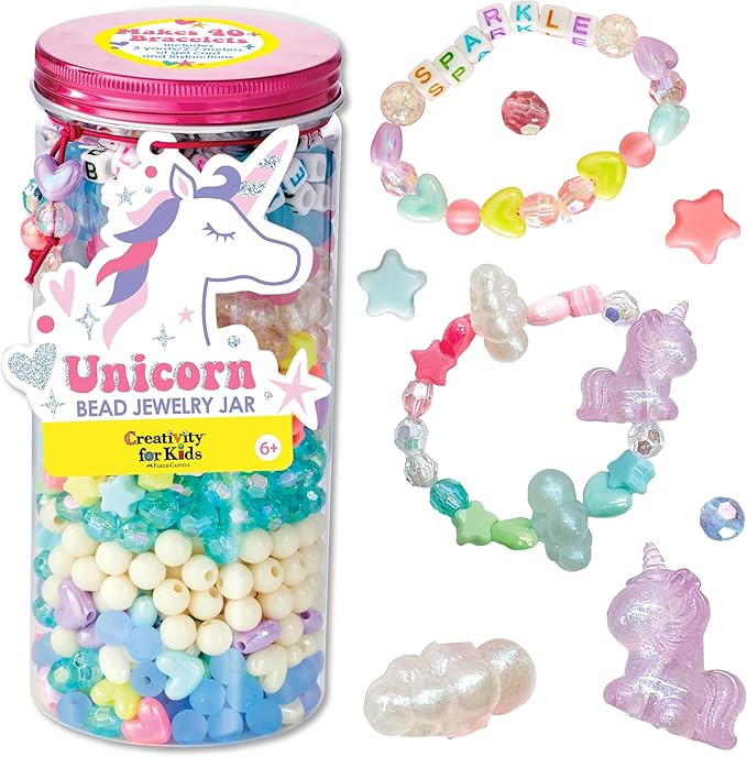 Creativity for Kids Unicorn Bead Jewelry Jar - Create 40+ DIY Friendship and Unicorn Bracelets fo... | Amazon (US)
