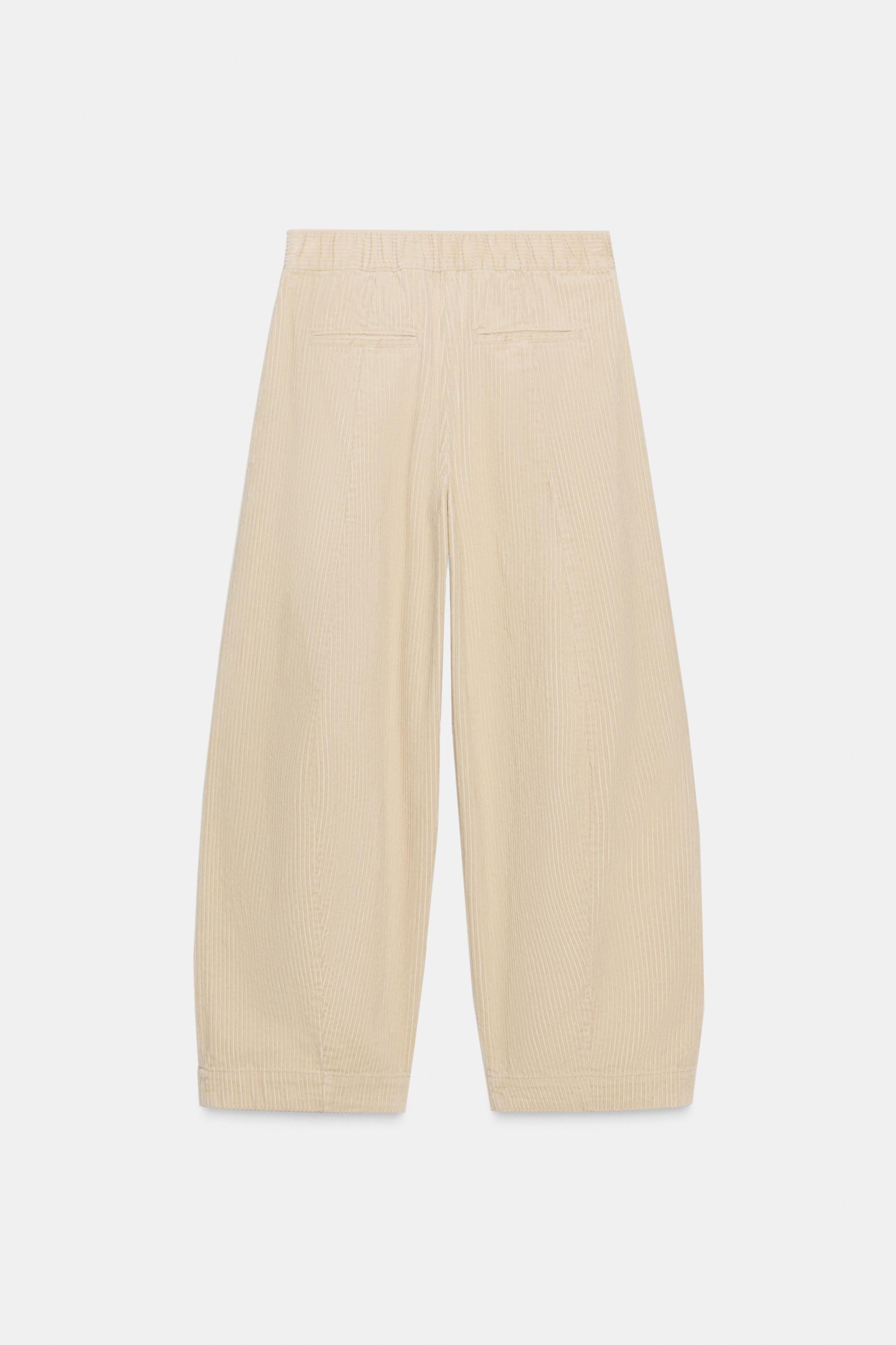ZW COLLECTION BARREL CORDUROY PANTS | Zara US
