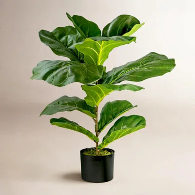 30" Artificial Fiddle Leaf Fig Plant in Pot | Wayfair North America