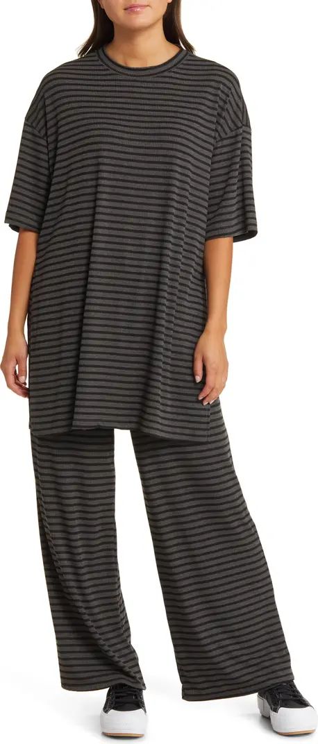 Leveled Up Ribbed Oversize T-Shirt & High Waist Pants Set | Nordstrom