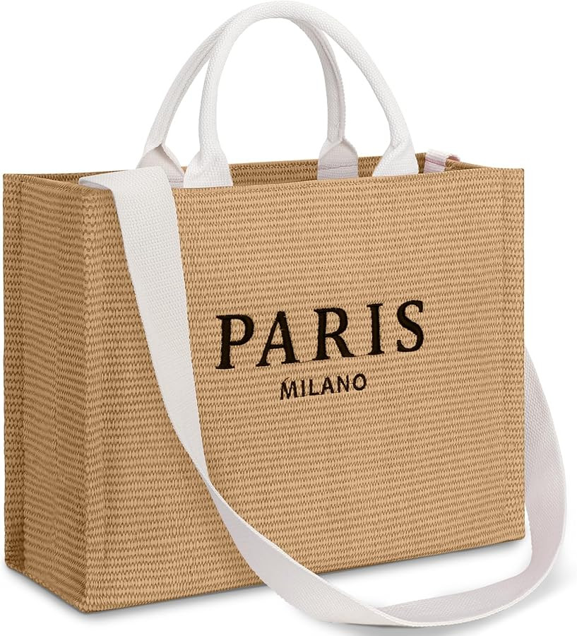 Large Tote Bag for Women Vegan Leather Woven Bag Top-handle Shoulder Crossbody Tote Bag for Work ... | Amazon (US)