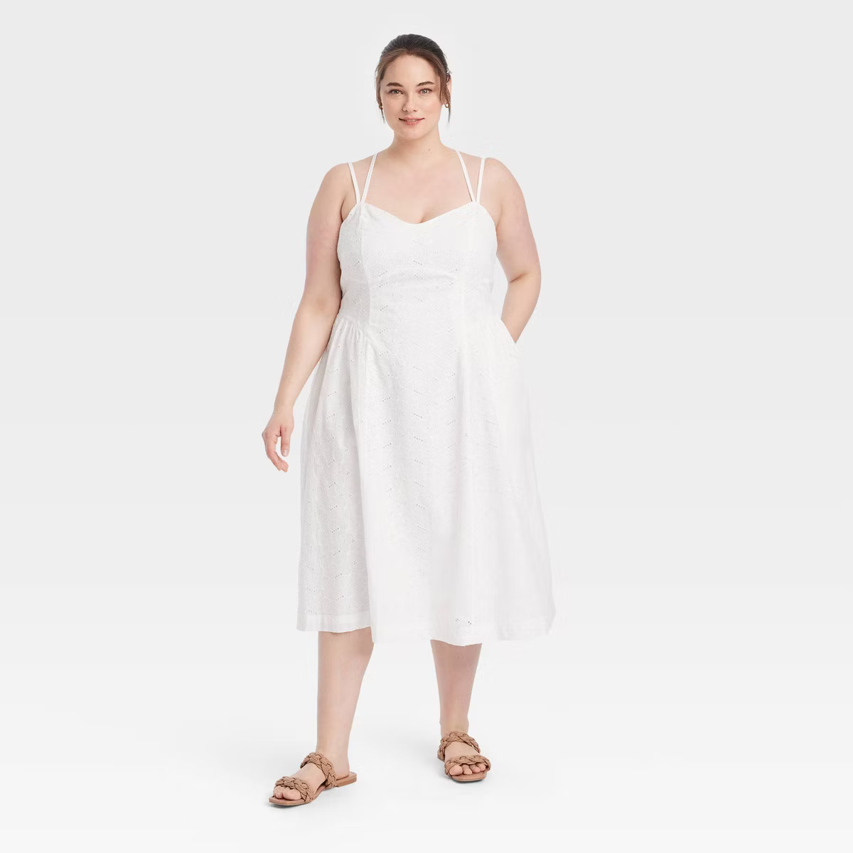 Women's Eyelet Midi Sundress - A New Day™ | Target