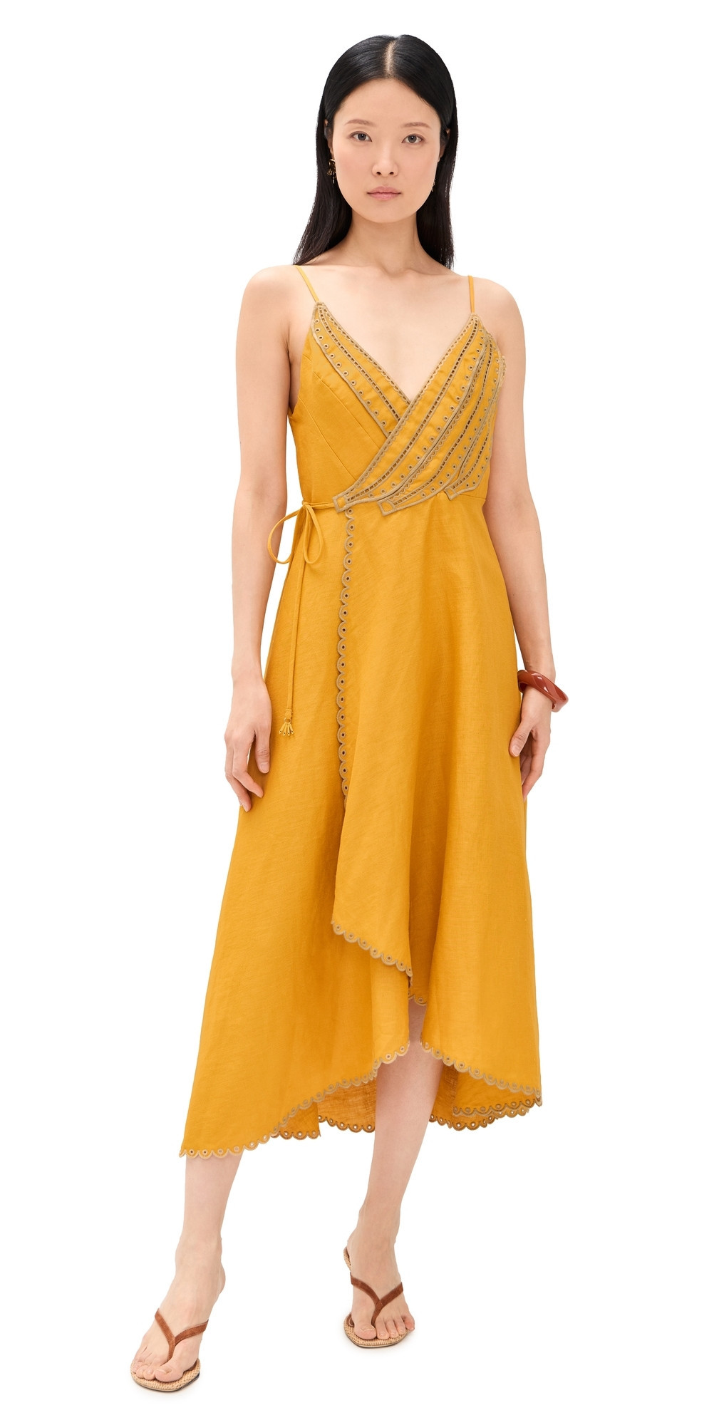 FARM Rio Bananas Maxi Wrap Dress Yellow XXS | Shopbop