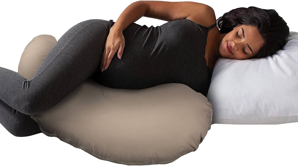Boppy Cuddle Pregnancy Pillow with 100% Organic Cotton Removable Cover, Biscuit, Comfy Body-confo... | Amazon (US)
