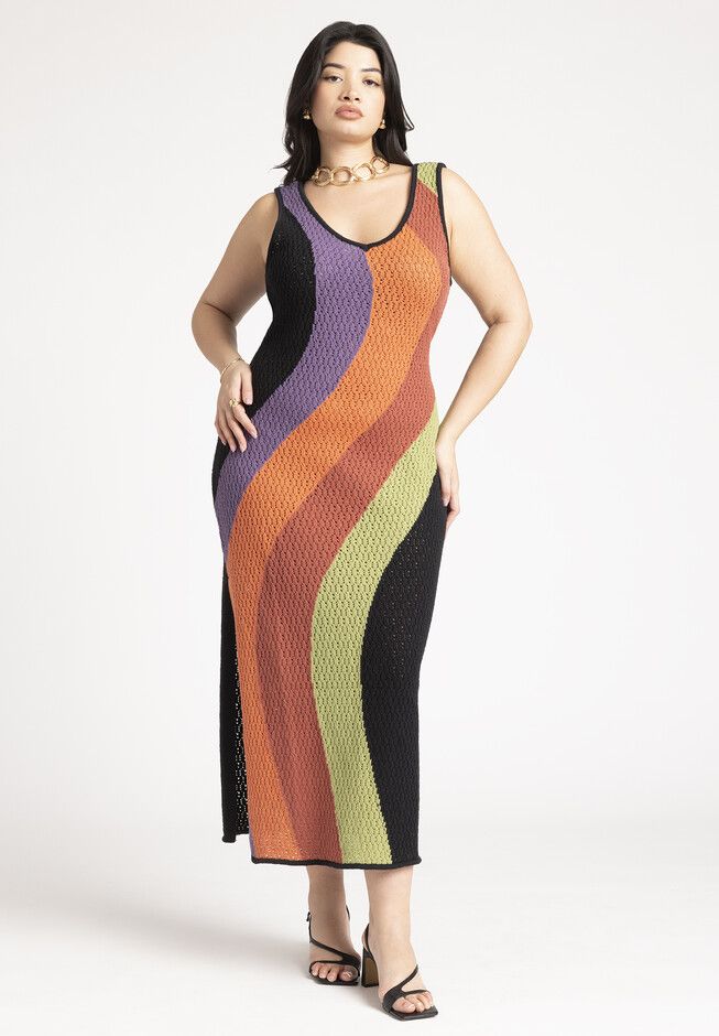 Knit Sleeveless Cover Up Midi Dress | Eloquii