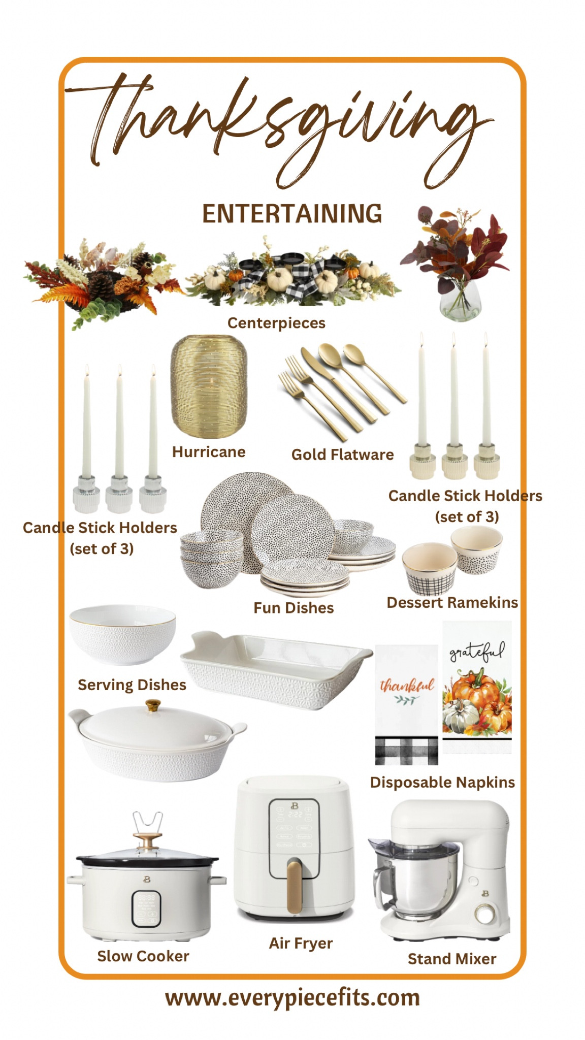 Thanksgiving is around the corner and it’s time to think about holiday entertaining!  Walmart has cute and affordable finds that will set the perfect Thanksgiving table for your guests so you’ll be the hostess with the mostest. 🦃 And most of these items can be used for other holidays and all year long!  

The Beauty brand of kitchen appliances has some of the most beautiful colors I’ve ever seen!!! I showed them in white here but they come in black, dark green, grey, blue, burgundy etc. There are additional appliances as well to coordinate like blenders and toasters etc. 

#everypiecefits

#LTKSeasonal #LTKHoliday #LTKhome