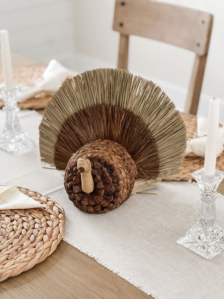 This natural turkey is going to be so perfect for our #LTKThanksgiving table! I love the size as well as the varied colors / textures of the materials used! I linked some alternatives and I also like the look of the Grass Turkey at Sur la Table (which I can’t link). 🦃🍂🍴

#LTKSeasonal #LTKhome
