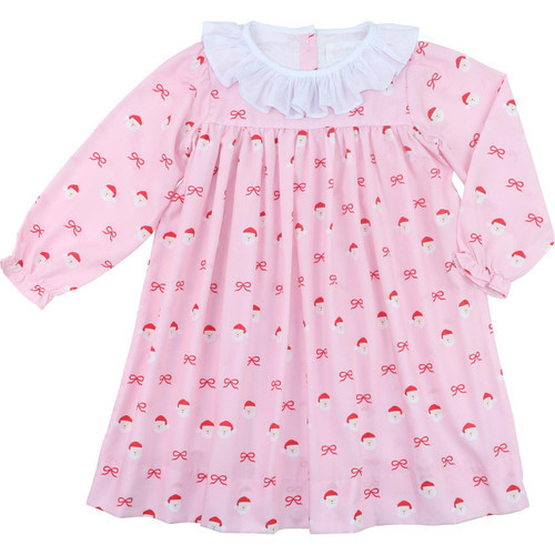 Pink And Red Santa Print And Bow Dress | Cecil and Lou
