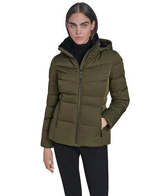Calvin Klein Women's Faux-Fur-Lined Hooded Puffer Coat - Macy's | Macy's