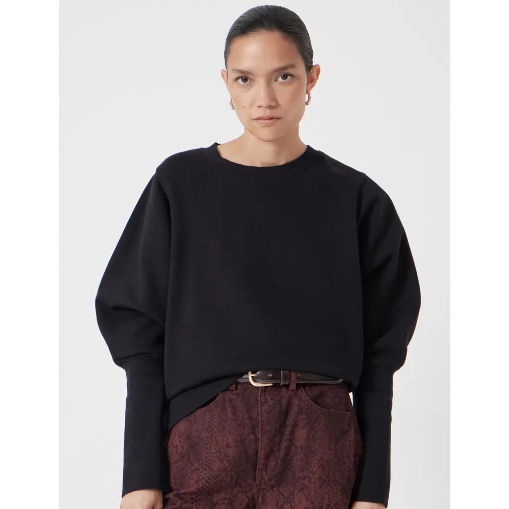 Hush Puff Sleeve Sweatshirt in Black at Nordstrom, Size Xx-Small | Nordstrom