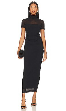 Amanda Uprichard Dominique Midi Dress in Black from Revolve.com | Revolve Clothing (Global)