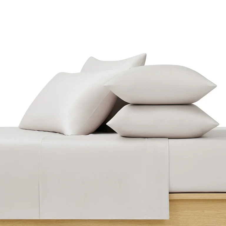 Allswell 6-Piece 300 Thread Count Beige Cotton Lyocell Blend Bed Sheet Set, King | Walmart (US)