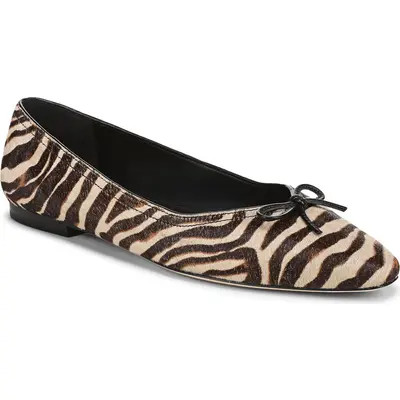 Veronica Beard Cailey Ballet Flat in Ziger Brown Calf Hair at Nordstrom, Size 11 | Nordstrom