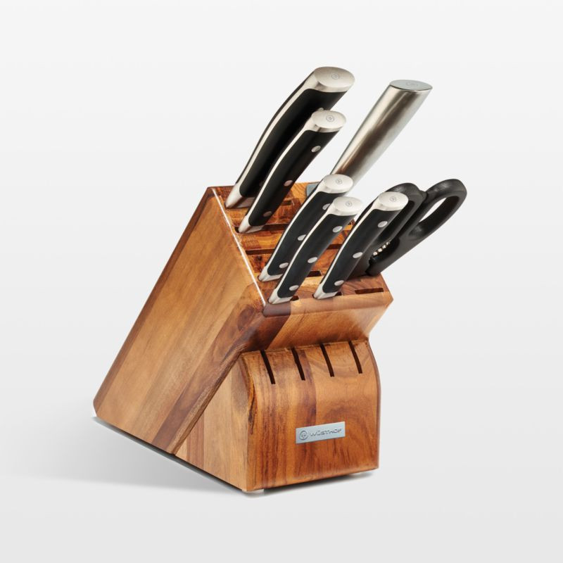 Wüsthof Classic Ikon 8-Piece Acacia Knife Block Set + Reviews | Crate & Barrel | Crate & Barrel