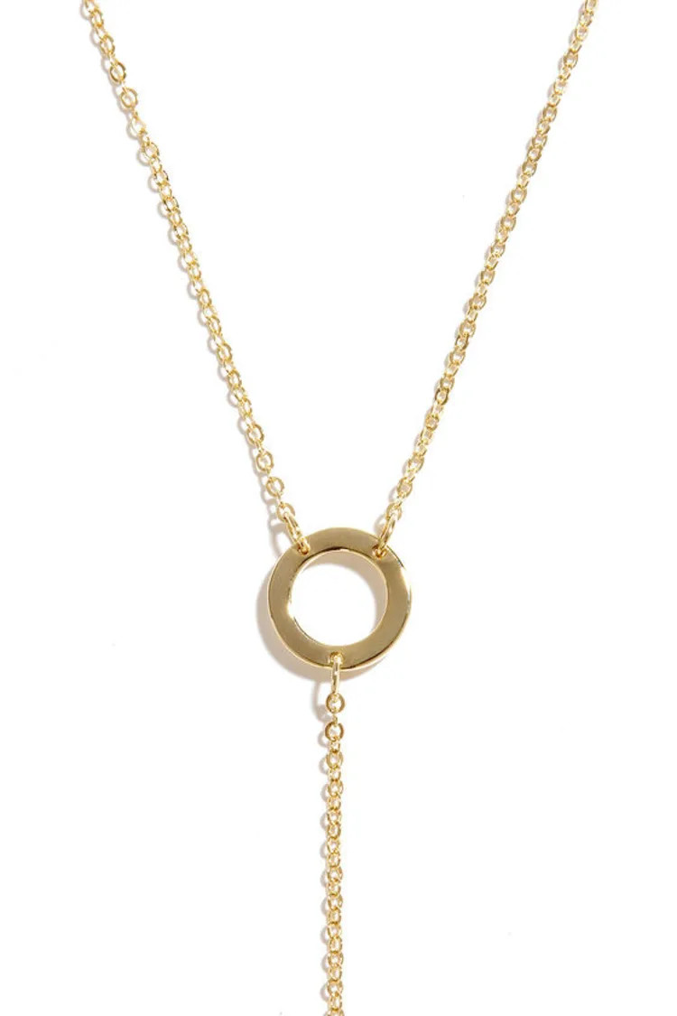 Drop A Line Gold Pendant Necklace | Lulus