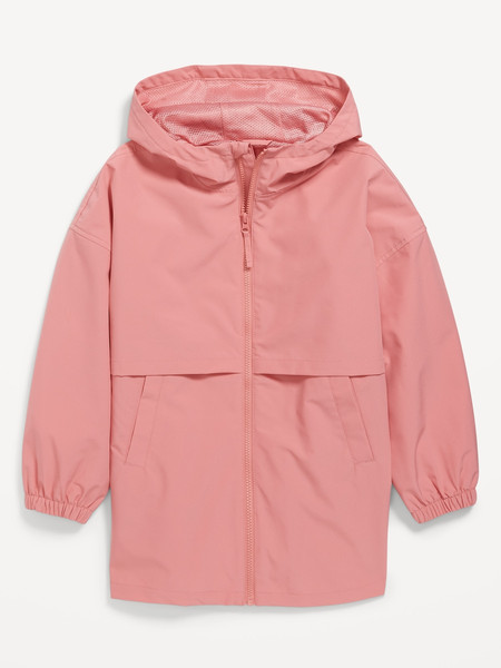 Hooded Water-Resistant Tunic Jacket for Girls | Old Navy (US)