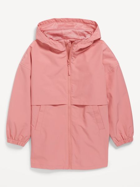 Hooded Water-Resistant Tunic Jacket for Girls | Old Navy (US)