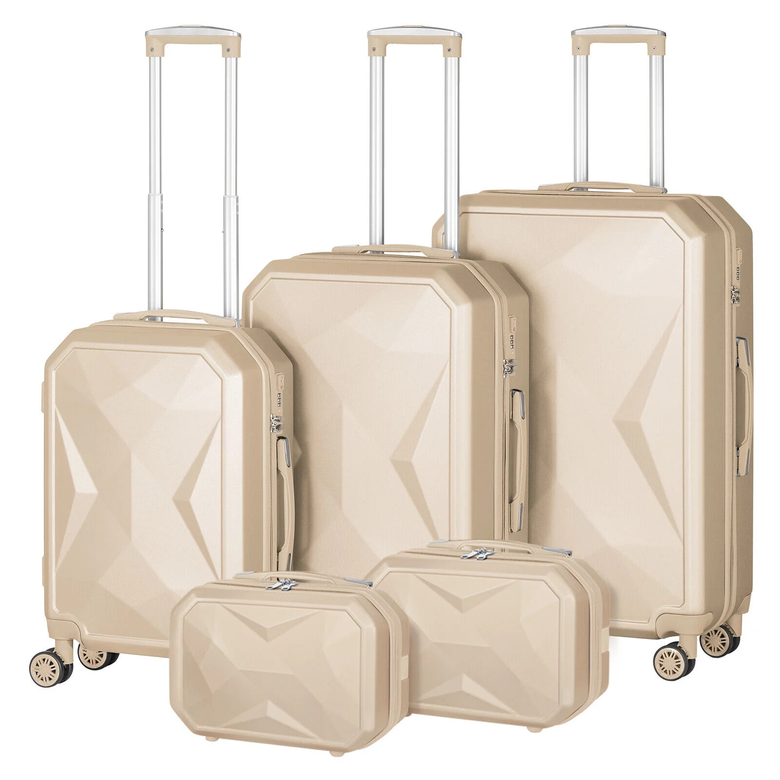 Hikolayae Crossroad Collection Hardside Spinner Luggage Sets in Beige, 5 Piece - TSA Lock - Walma... | Walmart (US)