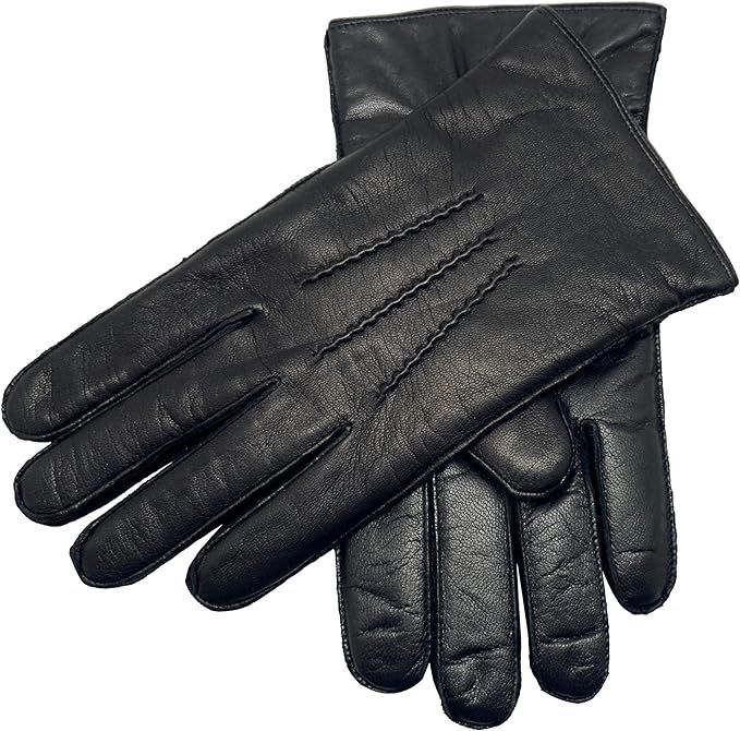 YISEVEN Winter Men's Touchscreen Warm Lambskin Leather Gloves | Amazon (US)