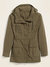 Long Hooded Utility Jacket for Women | Old Navy (US)