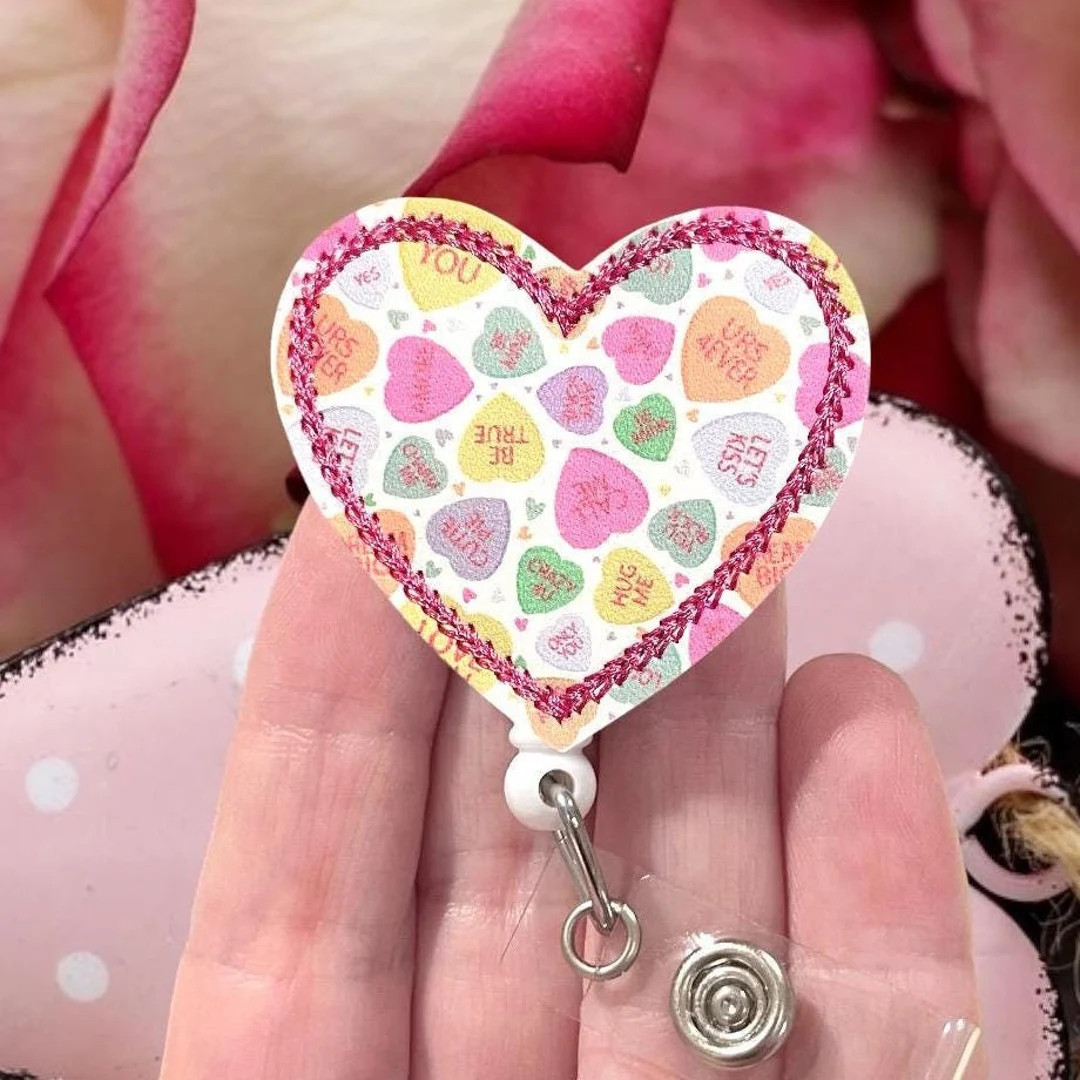 Valentine Love Heart Badge Reel, Valentines Badge Reel, Love Badge Reel, ID Holder, Badge Clip, B... | Etsy (US)