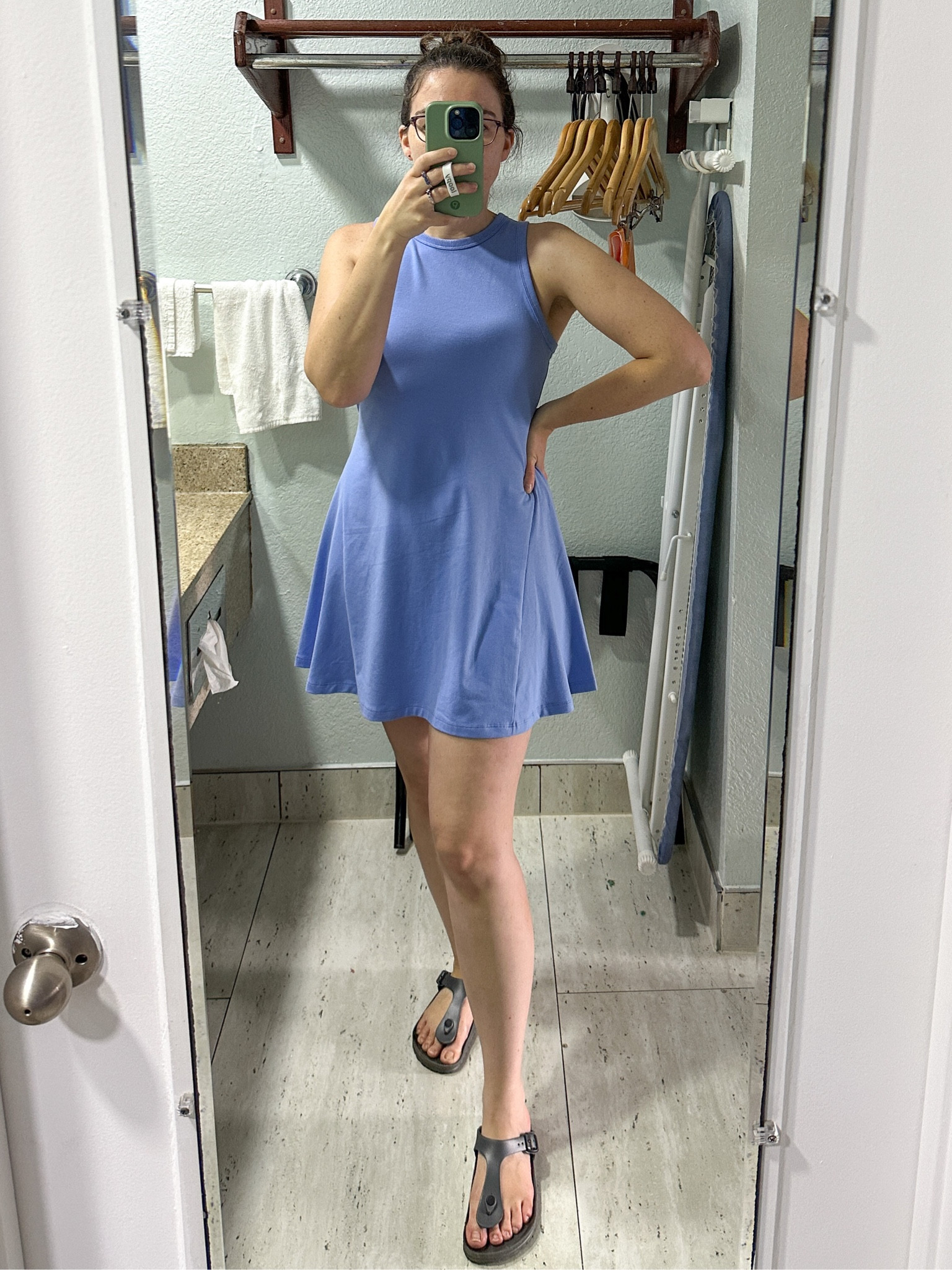 I LOVE this dress. It’s such a pretty color! Stretchy and lightweight, comes in other colors too. Wearing a small. 

#LTKunder50 #LTKFind #LTKstyletip