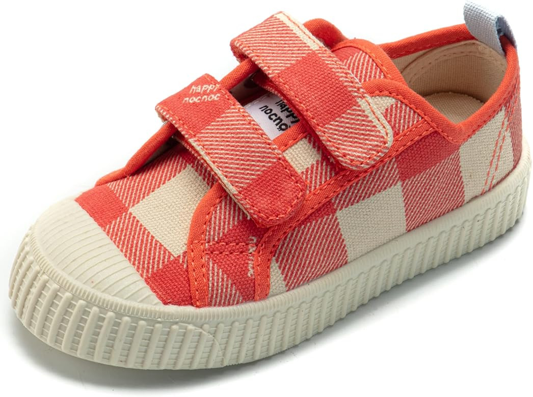 HAPPY NOCNOC Toddler Shoes for Boys & Girls, Canvas Velcro Sneakers with Candy-Colored Sole Size ... | Amazon (US)