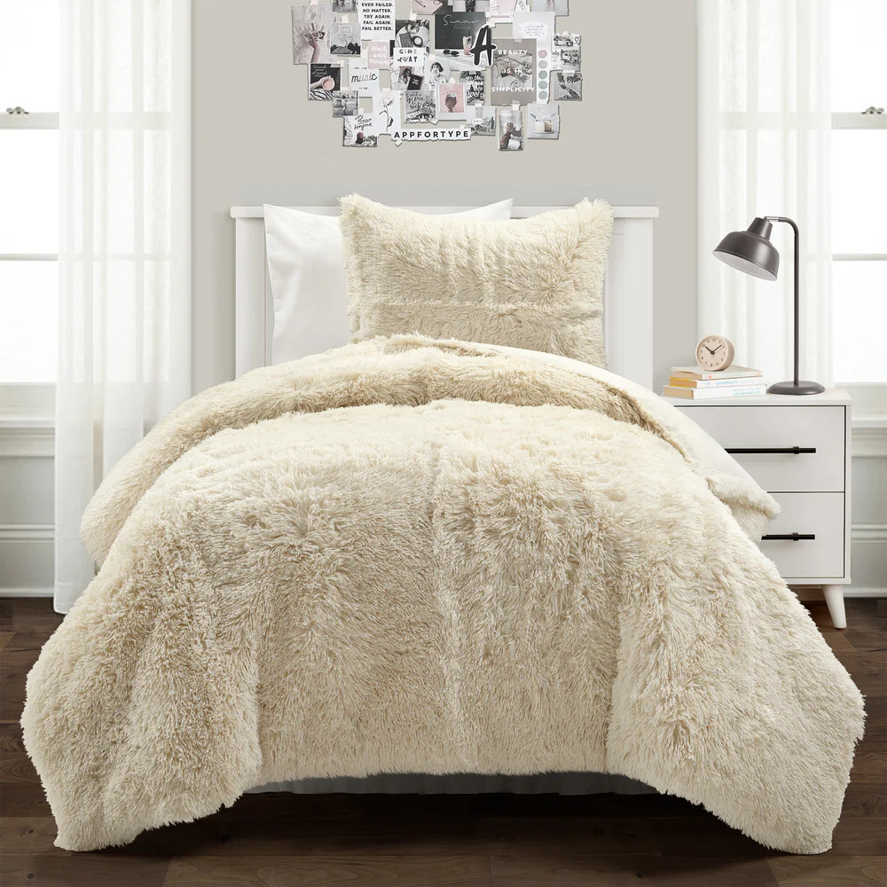 Emma Faux Fur Oversized Comforter - Dormify | Dormify